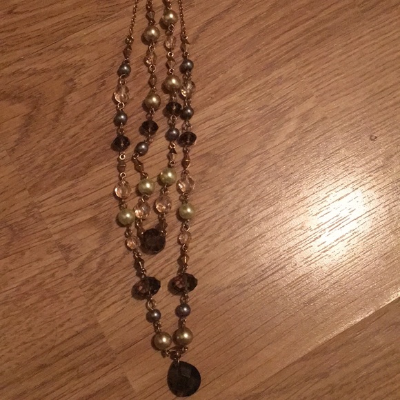 Vintage CaroLee duo strand pearl crystal necklace - Picture 7 of 7